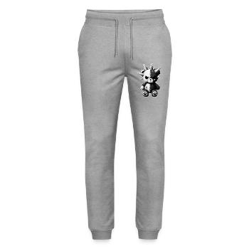 Split Skull Plüschbär Punk - Stanley/Stella Unisex Bio Jogginghose Mover  - Grau meliert - Vorne - Marisol (170cm) & Nik (191cm)