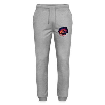 Prague Capitale République tchèque Silhouette Cadeau - Pantalon de jogging bio MOVER Stanley/Stella unisexe - gris chiné - Devant - Marisol (170cm) & Nik (191cm)