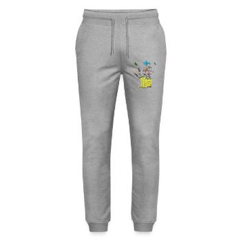 Garden boots with flowers and herbs - Stanley/Stella Mover Unisex Organic Jogging Trousers - heather grey - Front - Marisol (170cm) & Nik (191cm)