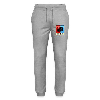 Thailand Tuk Tuk Design - Stanley/Stella Mover Unisex Organic Jogging Trousers - heather grey - Front - Marisol (170cm) & Nik (191cm)