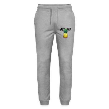 This is the pineapple - Stanley/Stella Mover Unisex Organic Jogging Trousers - heather grey - Front - Marisol (170cm) & Nik (191cm)