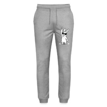Rockin' Bunny - Stanley/Stella Mover Unisex Organic Jogging Trousers - heather grey - Front - Marisol (170cm) & Nik (191cm)