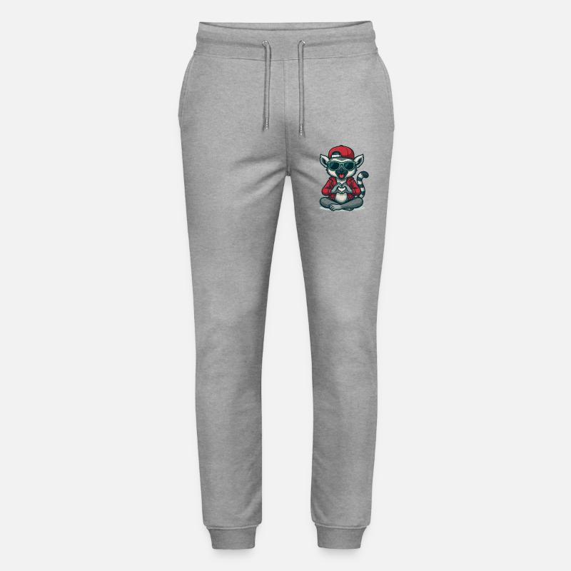 Lemur Love Vibes - Stanley/Stella Unisex Bio Jogginghose Mover  - Grau meliert