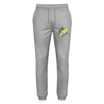 Lemon - Stanley/Stella Mover Unisex Organic Jogging Trousers - heather grey - Front - Marisol (170cm) & Nik (191cm)