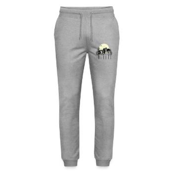 Celestial Forest Silhouette Design - Stanley/Stella Mover Unisex Organic Jogging Trousers - heather grey - Front - Marisol (170cm) & Nik (191cm)