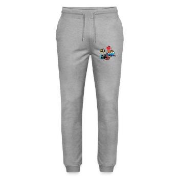 Exotic fish and corals - Stanley/Stella Mover Unisex Organic Jogging Trousers - heather grey - Front - Marisol (170cm) & Nik (191cm)