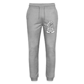 Hei Tiki Neuseeland Maori - Stanley/Stella Unisex Bio Jogginghose Mover  - Grau meliert - Vorne - Marisol (170cm) & Nik (191cm)