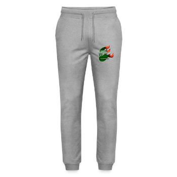 Saudi Arabia Flag - Saudi Arabia - Ninja - Stanley/Stella Mover Unisex Organic Jogging Trousers - heather grey - Front - Marisol (170cm) & Nik (191cm)