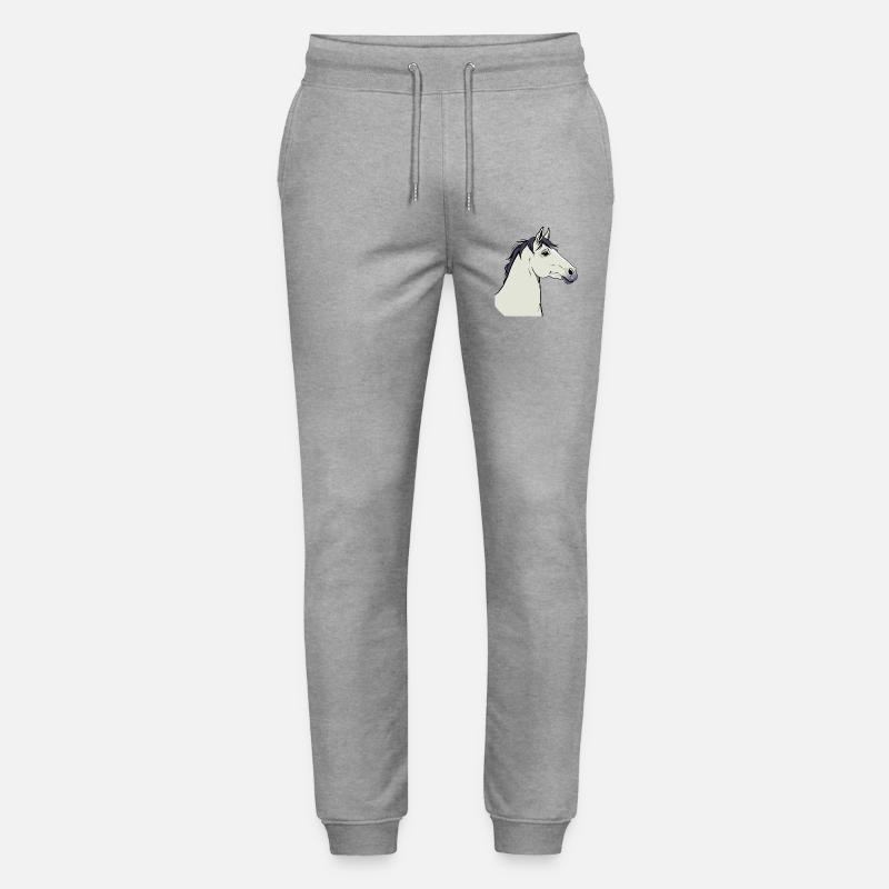 Weisses Pferd - Stanley/Stella Unisex Bio Jogginghose Mover  - Grau meliert