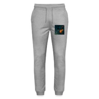 Futuristic Air Base Attack Image - Stanley/Stella Mover Unisex Organic Jogging Trousers - heather grey - Front - Marisol (170cm) & Nik (191cm)