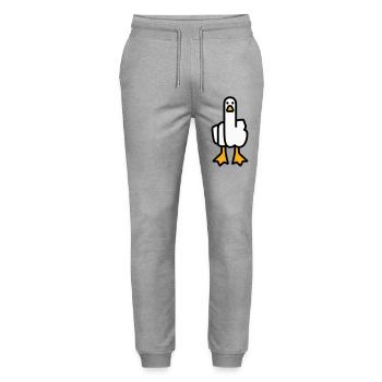 Statement Gans - Stanley/Stella Unisex Bio Jogginghose Mover  - Grau meliert - Vorne - Marisol (170cm) & Nik (191cm)