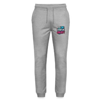 It’s OK to Not Be OK – Pop Art Shirt Mental Health - Stanley/Stella Unisex Bio Jogginghose Mover  - Grau meliert - Vorne - Marisol (170cm) & Nik (191cm)