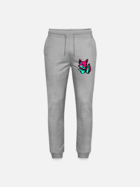 Graffiti Fox - Stanley/Stella Mover Unisex Organic Jogging Trousers - heather grey