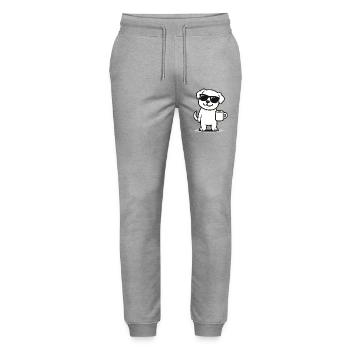 Coffee Pup - Stanley/Stella Mover Unisex Organic Jogging Trousers - heather grey - Front - Marisol (170cm) & Nik (191cm)