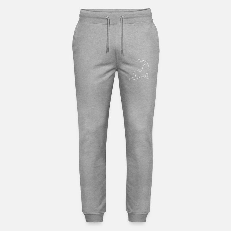 Outlines gestreckte katze - Stanley/Stella Unisex Bio Jogginghose Mover  - Grau meliert