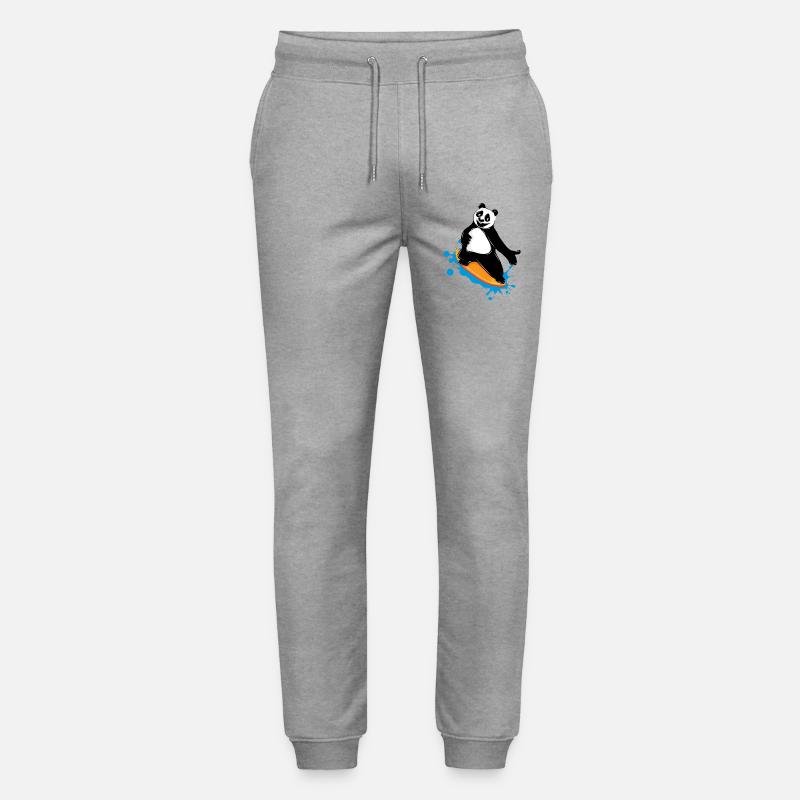 Surfender Panda Bär im Graffiti Stil - Stanley/Stella Unisex Bio Jogginghose Mover  - Grau meliert