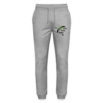 JustStayHigh - Stanley/Stella Unisex Bio Jogginghose Mover  - Grau meliert - Vorne - Marisol (170cm) & Nik (191cm)