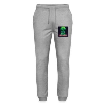 EcoGracz Gaming Conception Pixel Art - Pantalon de jogging bio MOVER Stanley/Stella unisexe - gris chiné - Devant - Marisol (170cm) & Nik (191cm)