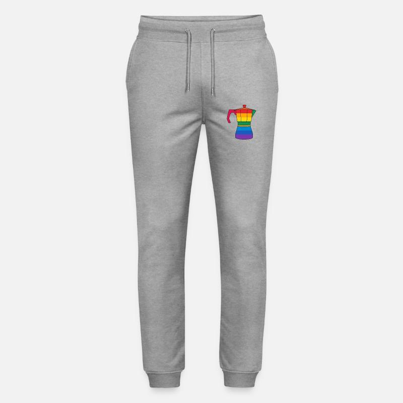 Lebendige Regenbogen-Kaffeemaschine - Stanley/Stella Unisex Bio Jogginghose Mover  - Grau meliert