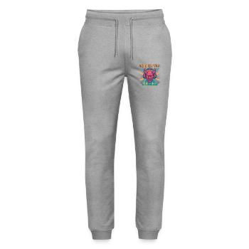 Hardstyle Dämon Design - Stanley/Stella Unisex Bio Jogginghose Mover  - Grau meliert - Vorne - Marisol (170cm) & Nik (191cm)