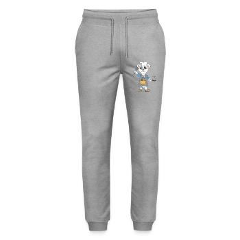 Panda Cook Bamboo and Frying Pan - Stanley/Stella Mover Unisex Organic Jogging Trousers - heather grey - Front - Marisol (170cm) & Nik (191cm)