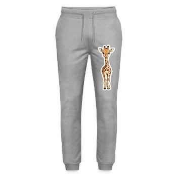 Giraffe - Stanley/Stella Unisex Bio Jogginghose Mover  - Grau meliert - Vorne - Marisol (170cm) & Nik (191cm)