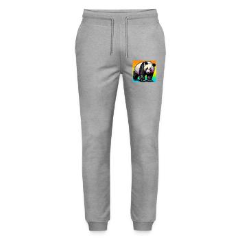 panda - Pantalon de jogging bio MOVER Stanley/Stella unisexe - gris chiné - Devant - Marisol (170cm) & Nik (191cm)