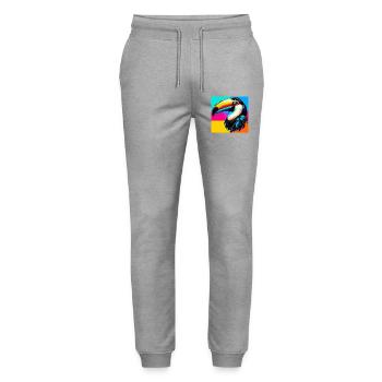 Tukan - Stanley/Stella Unisex Bio Jogginghose Mover  - Grau meliert - Vorne - Marisol (170cm) & Nik (191cm)
