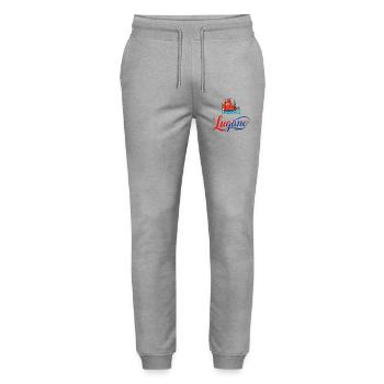 Lugano Port Souvenir - Stanley/Stella Mover Unisex Organic Jogging Trousers - heather grey - Front - Marisol (170cm) & Nik (191cm)