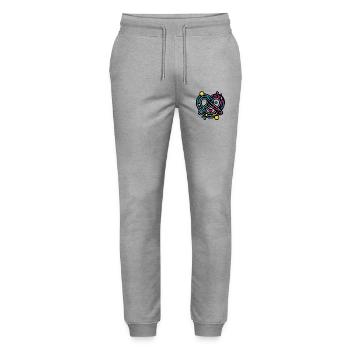 Cyber bretzel - Pantalon de jogging bio MOVER Stanley/Stella unisexe - gris chiné - Devant - Marisol (170cm) & Nik (191cm)