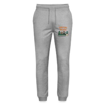 Digital Detox Nature Illustration - Stanley/Stella Mover Unisex Organic Jogging Trousers - heather grey - Front - Marisol (170cm) & Nik (191cm)