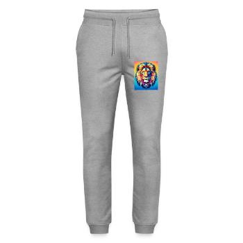 lion - Stanley/Stella Mover Unisex Organic Jogging Trousers - heather grey - Front - Marisol (170cm) & Nik (191cm)