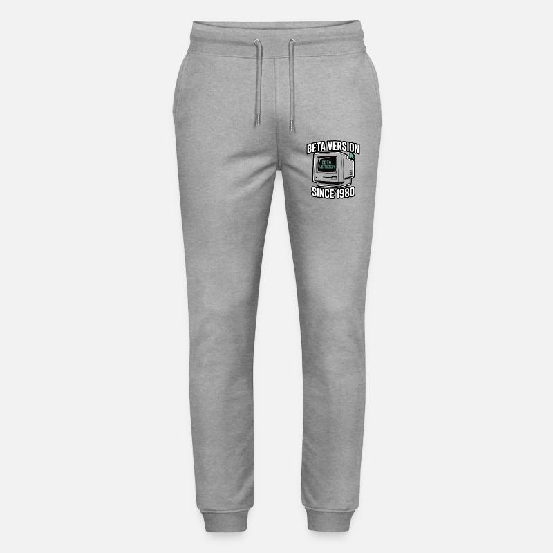 Retro Computer Beta Version Design - Stanley/Stella Mover Unisex Organic Jogging Trousers - heather grey