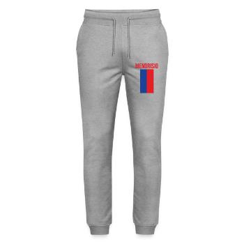 Tolles Mendrisio Souvenir - Stanley/Stella Unisex Bio Jogginghose Mover  - Grau meliert - Vorne - Marisol (170cm) & Nik (191cm)