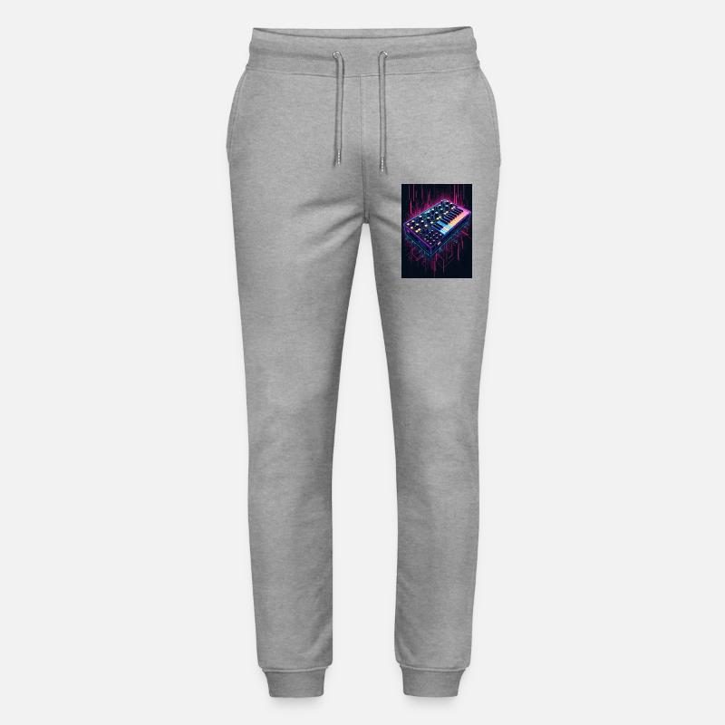 Futuristisches Synthesizer Design - Stanley/Stella Unisex Bio Jogginghose Mover  - Grau meliert