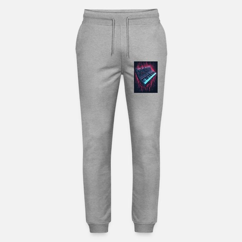Neon Synthesizer Musikdesign - Stanley/Stella Unisex Bio Jogginghose Mover  - Grau meliert