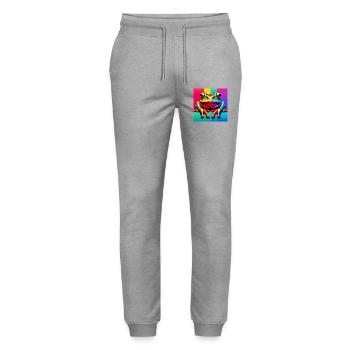frog - Stanley/Stella Mover Unisex Organic Jogging Trousers - heather grey - Front - Marisol (170cm) & Nik (191cm)