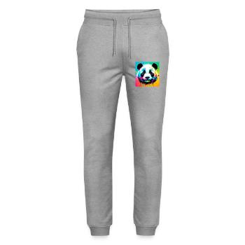 Panda - Stanley/Stella Unisex Bio Jogginghose Mover  - Grau meliert - Vorne - Marisol (170cm) & Nik (191cm)