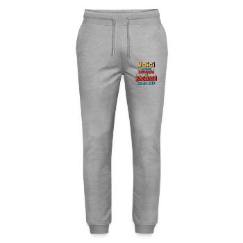 Nostalgic humour 58 years old - Stanley/Stella Mover Unisex Organic Jogging Trousers - heather grey - Front - Marisol (170cm) & Nik (191cm)