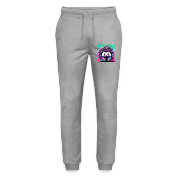 Igel - Stanley/Stella Unisex Bio Jogginghose Mover  - Grau meliert - Vorne - Marisol (170cm) & Nik (191cm)
