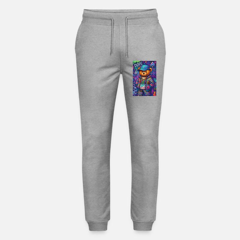 Bär im urbanen Retro-Modus - Stanley/Stella Unisex Bio Jogginghose Mover  - Grau meliert
