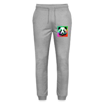 Panda - Stanley/Stella Unisex Bio Jogginghose Mover  - Grau meliert - Vorne - Marisol (170cm) & Nik (191cm)