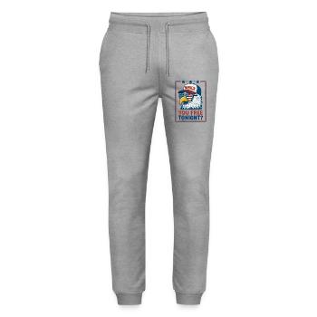 You're free tonight, Eagle, July 4 - Stanley/Stella Mover Unisex Organic Jogging Trousers - heather grey - Front - Marisol (170cm) & Nik (191cm)