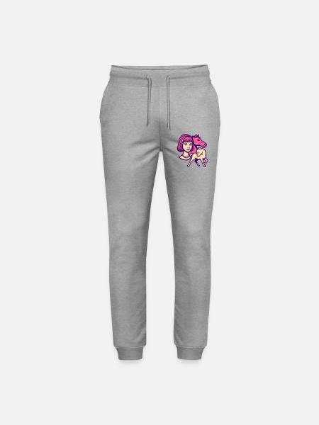 Pferdemädchen Pop-Art rosa - Stanley/Stella Unisex Bio Jogginghose Mover  - Grau meliert