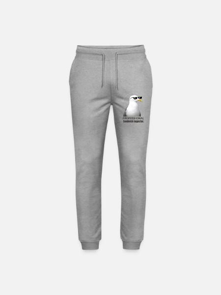 Humorvolle Möwe mit Sonnenbrille T-Shirt - Stanley/Stella Unisex Bio Jogginghose Mover - Grau meliert