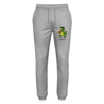 Tea-Rex - Stanley/Stella Mover Unisex Organic Jogging Trousers - heather grey - Front - Marisol (170cm) & Nik (191cm)