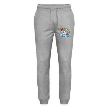 Unicorns Dabbing Dab Unicorn Unicorn Women - Stanley/Stella Mover Unisex Organic Jogging Trousers - heather grey - Front - Marisol (170cm) & Nik (191cm)