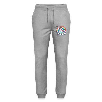 Unicorns Dabbing Dab Unicorn Unicorn Women - Stanley/Stella Mover Unisex Organic Jogging Trousers - heather grey - Front - Marisol (170cm) & Nik (191cm)