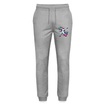 Dab Unicorn Dabbing Unicorns Unicorn Girl - Stanley/Stella Mover Unisex Organic Jogging Trousers - heather grey - Front - Marisol (170cm) & Nik (191cm)