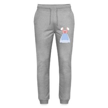 Traditional Bavarian Dirndl Dress Design - Stanley/Stella Mover Unisex Organic Jogging Trousers - heather grey - Front - Marisol (170cm) & Nik (191cm)